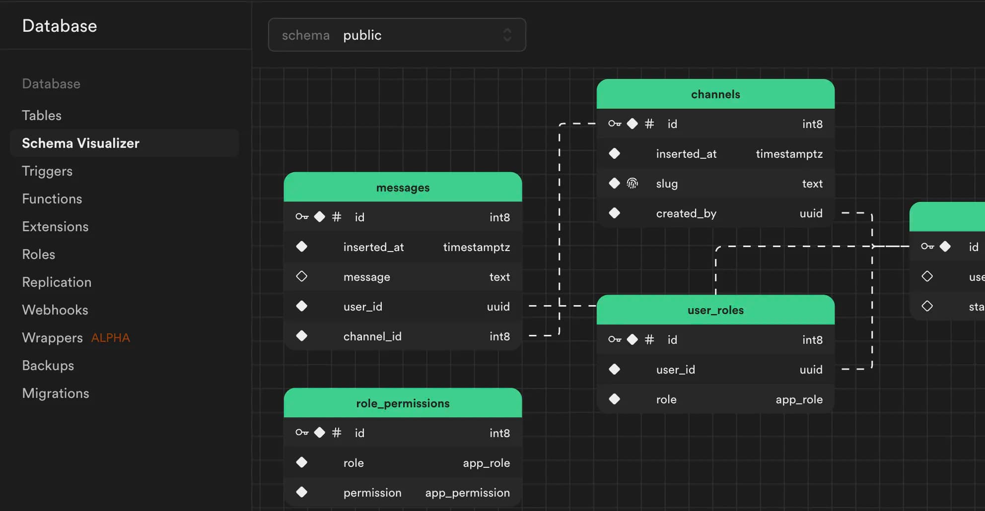 Supabase Schema Visualizer screenshot